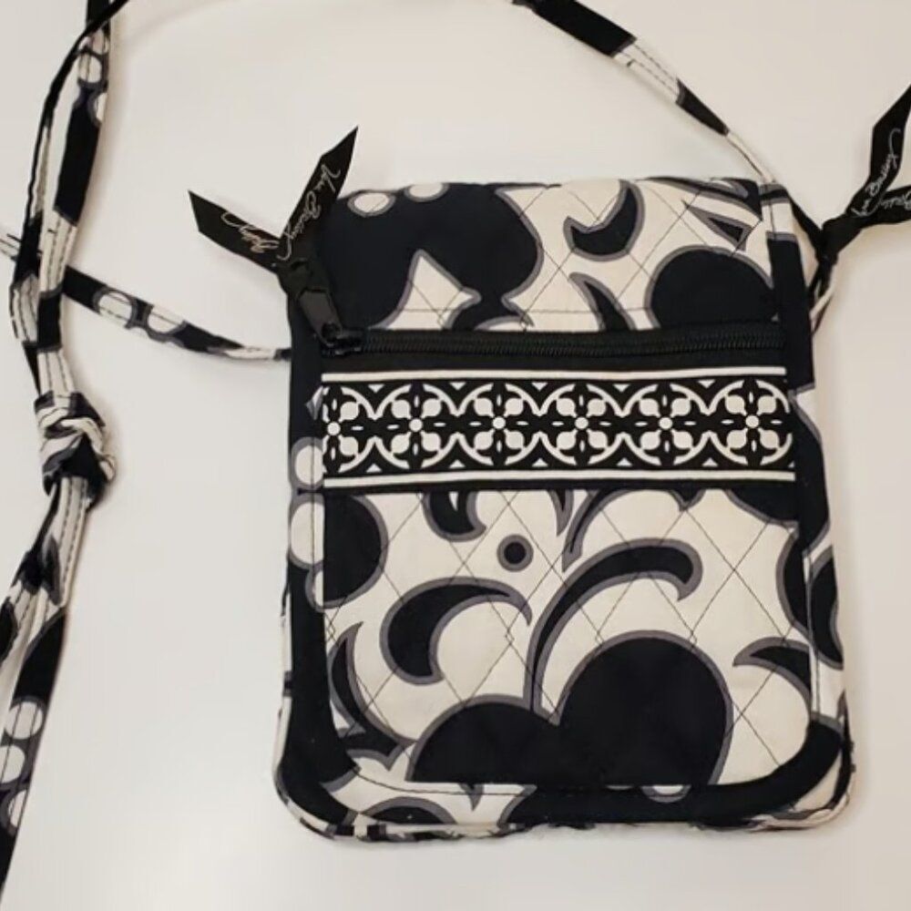 Vera Bradley Night & Day Vintage Retired Black & White Mini Hipster Crossbody